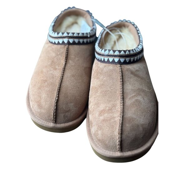 Kirkland Signature Unisex Shearling Slipper Tan Havane 9 - Picture 1 of 8